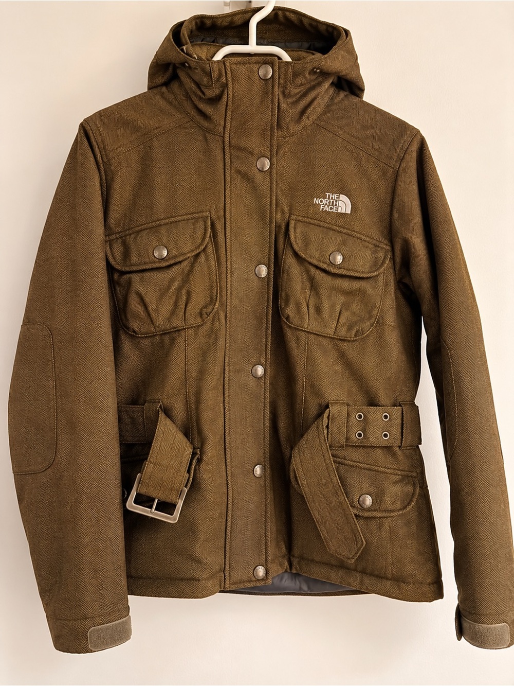 The North Face Brown Herringbone PrimaLoft Insulated Jacket Women’s M